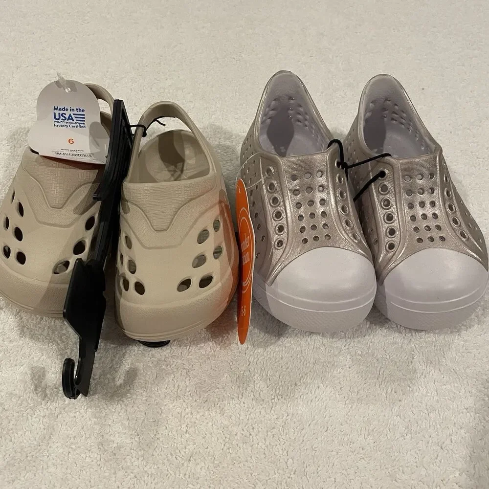 Set of 2 Pairs of Wonder Nation Girls Toddler Shoes Size 6 & 5/6 New with Tags